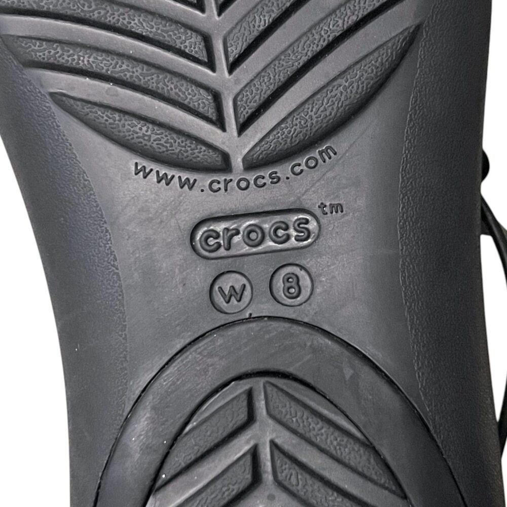 Crocs Serena Embellish Flip Black Floral Thong Sandals Comfort Women's 8 - Picture 11 of 12